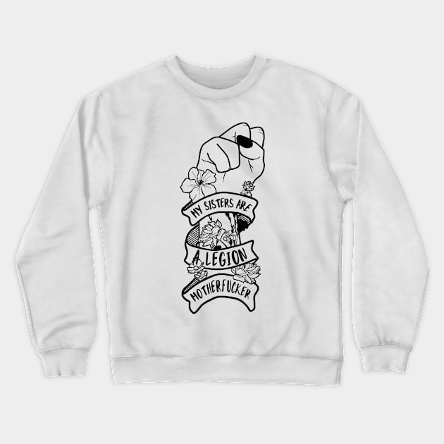 black and white legion Crewneck Sweatshirt by ohnoballoons